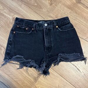 Abercrombie Annie High Rise Jean Shorts - Black - Size 4 or 27